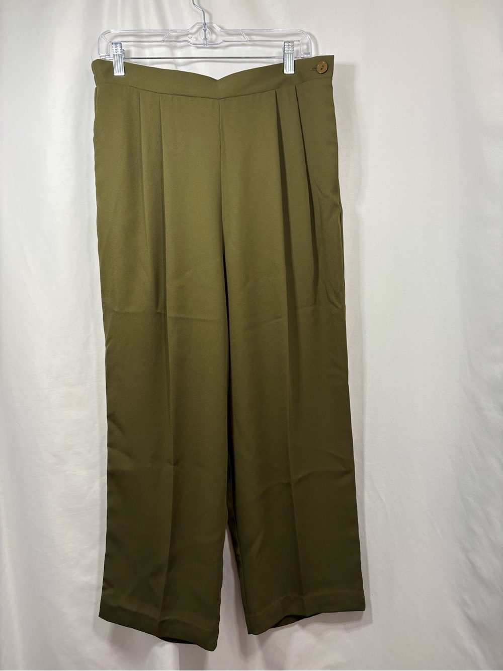 Women’s Olive High-Waist Wide Leg Trousers Size 12